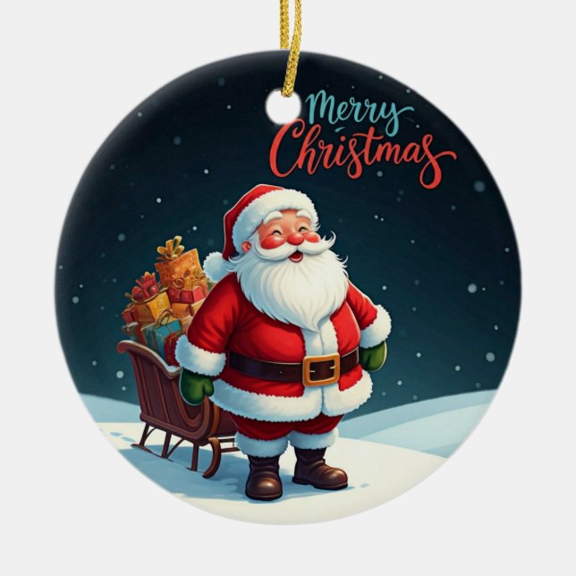 Merry Christmas  Ceramic Ornament (Front)