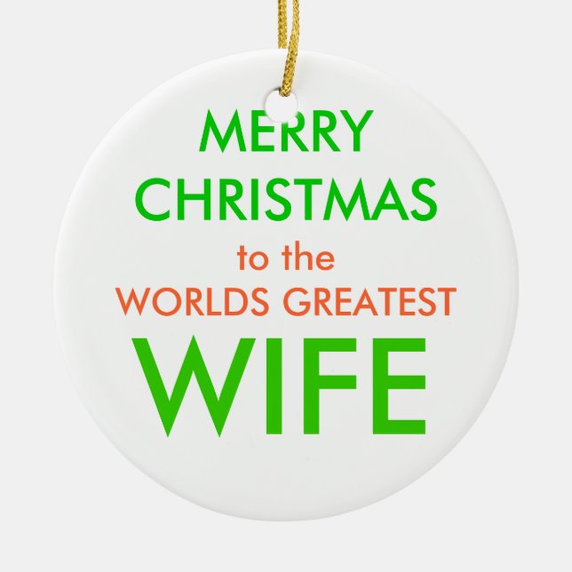 MERRY CHRISTMAS, CERAMIC ORNAMENT (Front)