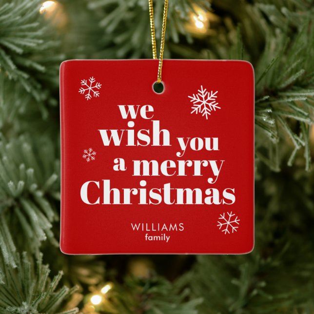 Merry Christmas  Ceramic Ornament (Tree)