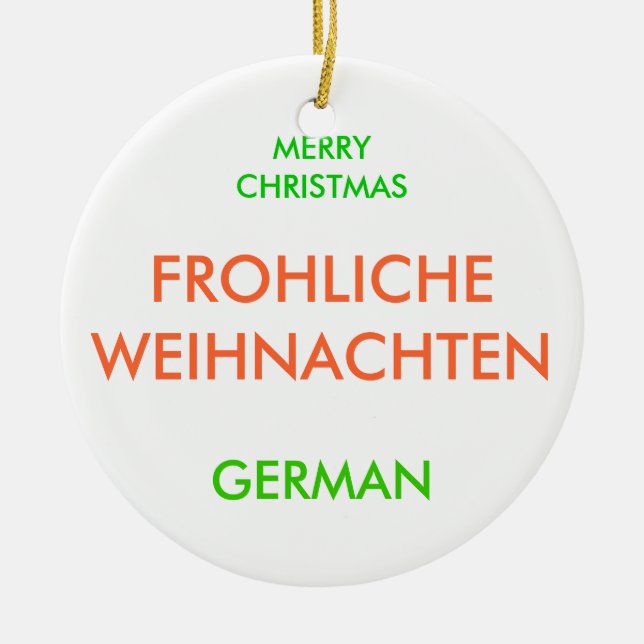 MERRY CHRISTMAS, CERAMIC ORNAMENT (Front)