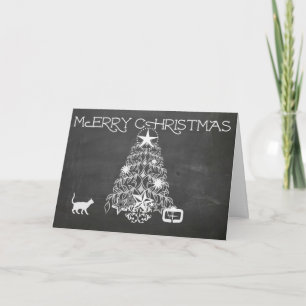 Merry Christmas Chalkboard Card Simple Rustic look