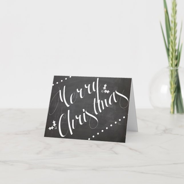 Merry Christmas chalkboard notecard (Front)