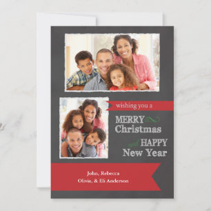 Merry Christmas Chalkboard Photo Christmas card