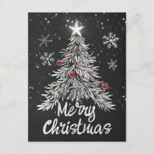 Merry Christmas Chalkboard Rustic Home Decor Postcard