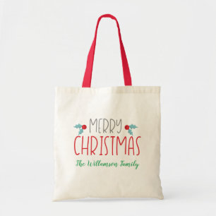 Merry Christmas Charm Tote Bag