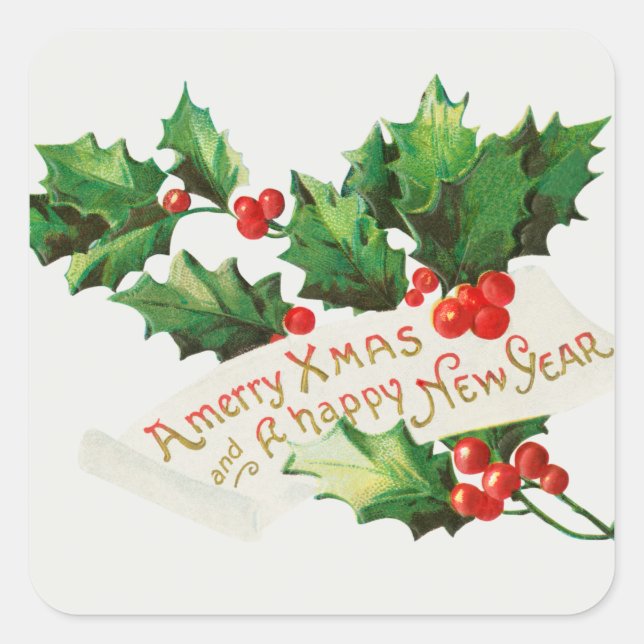 Merry christmas cherry  holiday  square sticker (Front)
