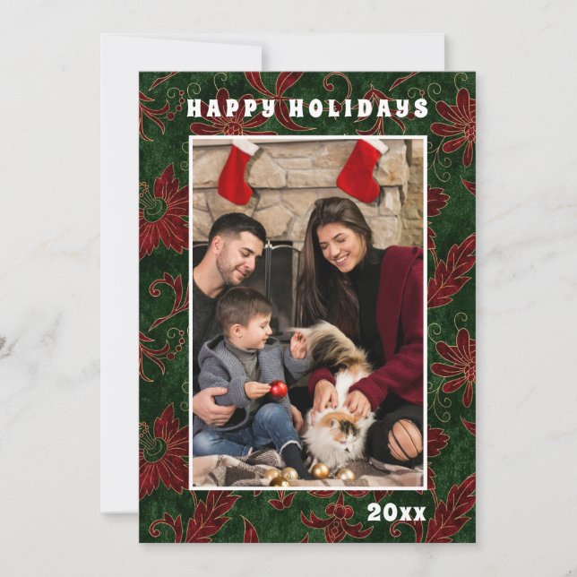 Merry Christmas Chic Festive Holidays Family Photo (Front)