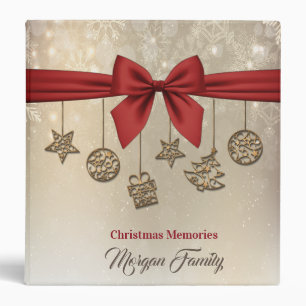 Merry Christmas,Chic Gold Christmas Ornaments Binder