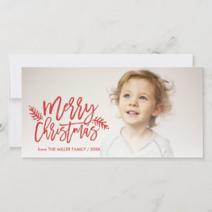 Merry Christmas Chic Hand Lettered Holiday Photo