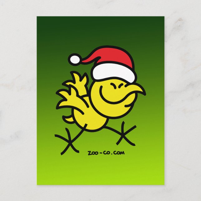 Merry Christmas Chicken Holiday Postcard (Front)