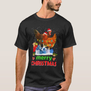 Merry Christmas Chicken In Santa Hat Chickens Wome T-Shirt
