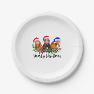 Merry Christmas Chicken Paper Plate