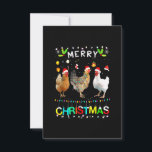 Merry Christmas Chicken Shirt Santa Hat Lights Xma Thank You Card<br><div class="desc">This is a great gift for your family,  friends during Hanukkah holiday. They will be happy to receive this gift from you during Hanukkah holiday.</div>