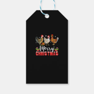 Merry Christmas Chicken Shirts Funny Santa Hat Lig Gift Tags