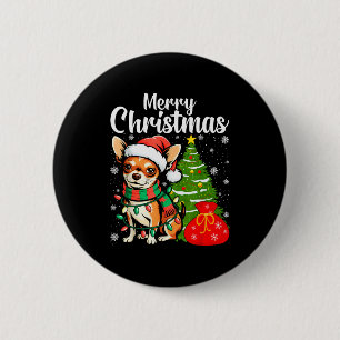 Merry Christmas Chihuahua 2 Inch Round Button