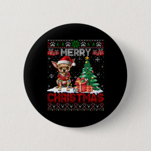 Merry Christmas Chihuahua Dog Lover Family Ugly Xm 2 Inch Round Button