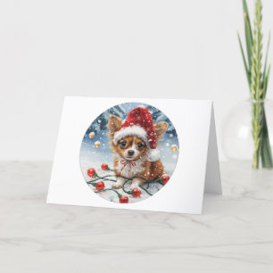 Merry Christmas Chihuahua Santa Dog Holiday Card