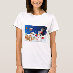 Merry Christmas Chihuahua With Frosty T-Shirt