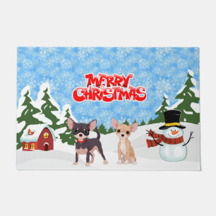 Merry Christmas Chihuahuas Doormat