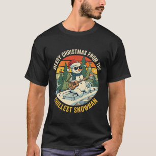 Merry Christmas Chillest Snowman Ukulele Sunglasse T-Shirt