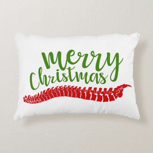 Merry Christmas, Chiropractic Christmas Accent Pillow (Front)