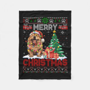 Merry Christmas Chow Chow Dog Lover Family Ugly Xm Fleece Blanket