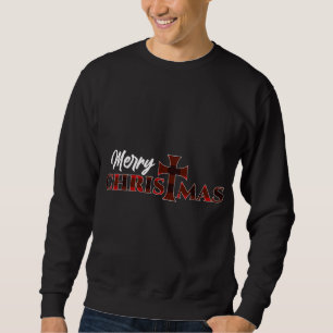 Merry Christmas - Christ Cross Religious Xmas Buff Sweatshirt