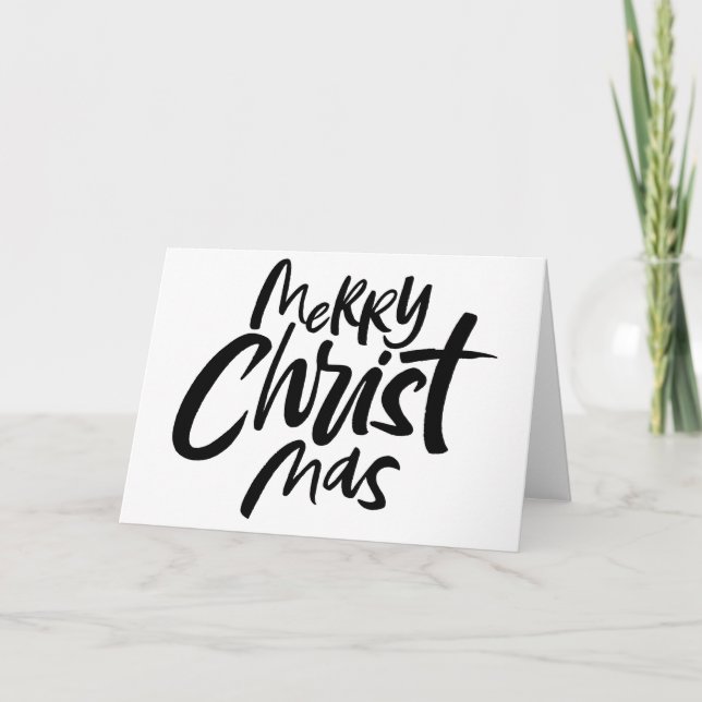 Merry CHRISTmas Christian Calligraphy Lettering Holiday Card (Front)