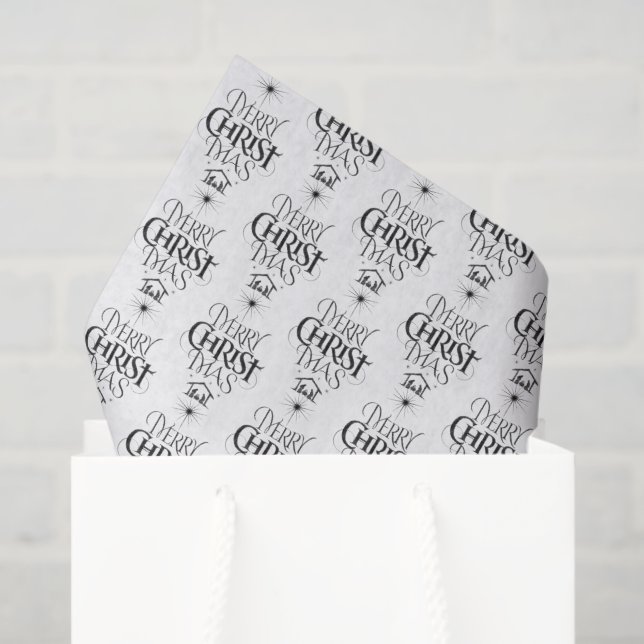 Merry CHRISTmas Christian Calligraphy Lettering Tissue Paper (Gift Bag)