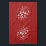 Merry CHRISTmas Christian Chalkboard Calligraphy Kitchen Towel<br><div class="desc">We say 'Merry Christmas' very often during the season, but sometimes we tend to forget where this greeting actually originates from. Here is a wonderfully elegant piece of custom hand lettering to give a gentle nudge back into the direction of Jesus. Art by professional calligrapher Ivan Angelic. This piece of...</div>
