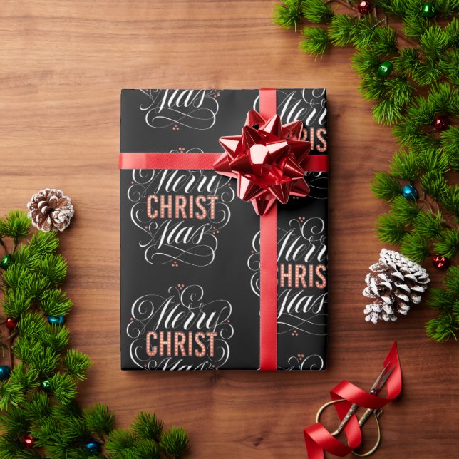 Merry CHRISTmas Christian Christ Calligraphy Wrapping Paper (Holiday Gift)