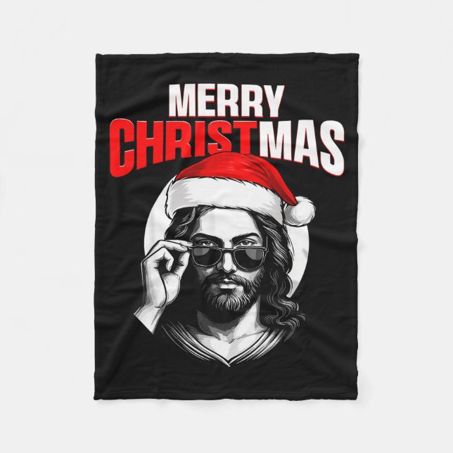 Merry Christmas Christian Jesus Pajamas Pjs Xmas M Fleece Blanket (Front)