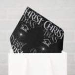 Merry CHRISTmas Christian Religious Black Chalk Tissue Paper<br><div class="desc">We say 'Merry Christmas' but often we forget the origin of the words. This original hand lettering uses its unique design to tell the story simply and elegantly in the fashionable and fun chalkboard look. Show your CHRISTmas spirit. Find this piece of designed lettering on other products - just check...</div>
