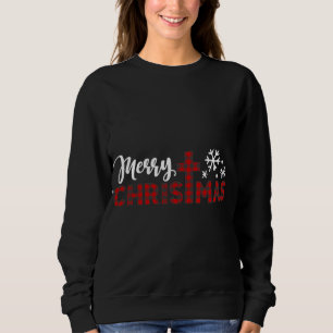 Merry Christmas Christians Gifts Plaid Buffalo Paj Sweatshirt