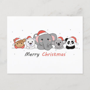 Merry Christmas Christmas Animals Cute Animals Pos Postcard