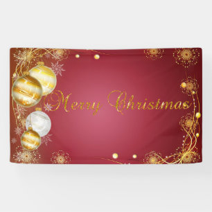 Merry Christmas ,Christmas Balls,Red Banner