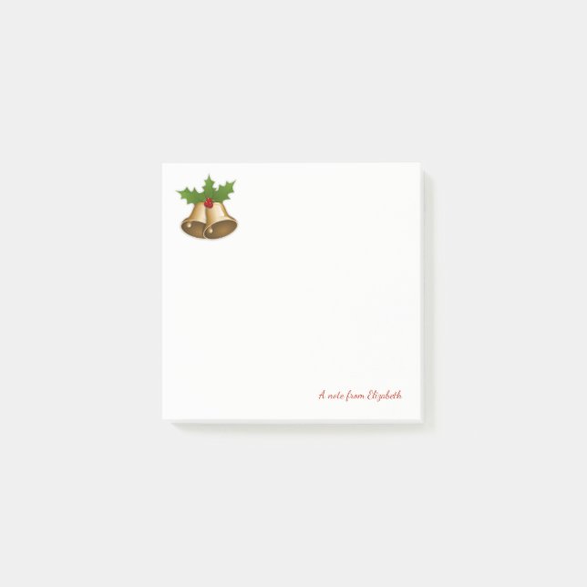 Merry Christmas,Christmas Bell -Personalized Post-it Notes (Front)