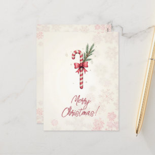 Merry Christmas! Christmas card. Christmas candy Holiday Postcard