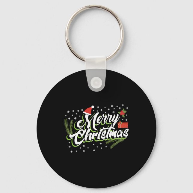 Merry Christmas - Christmas design Keychain (Front)