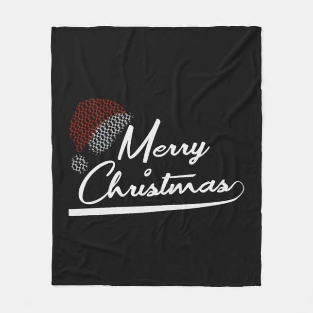 Merry Christmas  Christmas Present Santa Claus Fleece Blanket (Front)