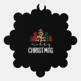 Merry Christmas Christmas Svg Leopard Tree Ornament Card