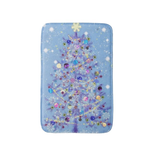 Merry Christmas - Christmas Tree Bath Mat (Front Vertical)