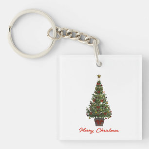 Merry Christmas. Christmas Tree Keychain