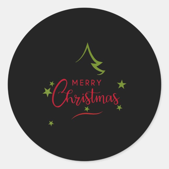 Merry Christmas - Christmas Tree - Merry Christmas Classic Round Sticker (Front)