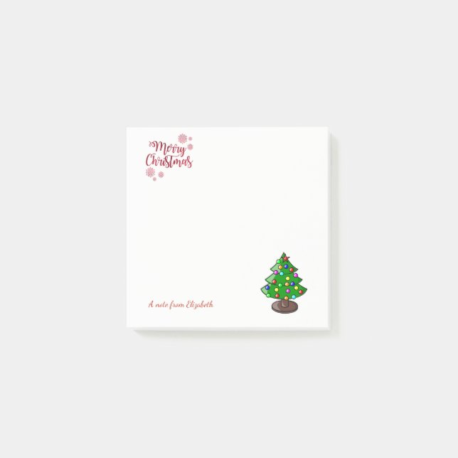 Merry Christmas, Christmas Tree-Personalized Post-it Notes (Front)