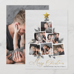 Merry Christmas Christmas Tree Photo Collage Holiday Card