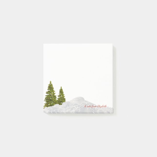 Merry Christmas,Christmas Tree Snow -Personalized Post-it Notes (Front)