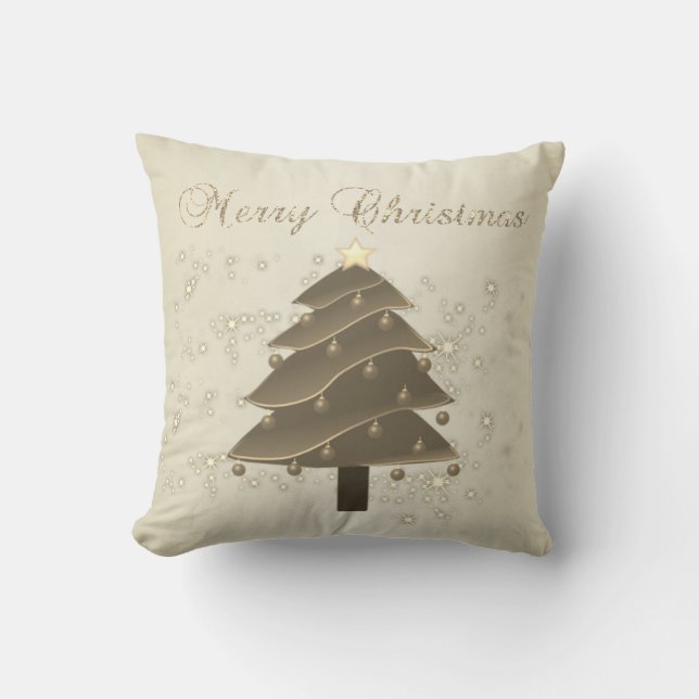 Merry Christmas,Christmas Tree,Sparkles Throw Pillow (Front)