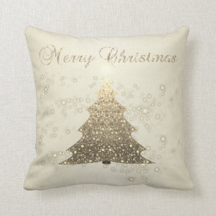 Merry Christmas,Christmas Tree,Sparkles Throw Pillow