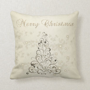 Merry Christmas,Christmas Tree,Sparkles Throw Pillow